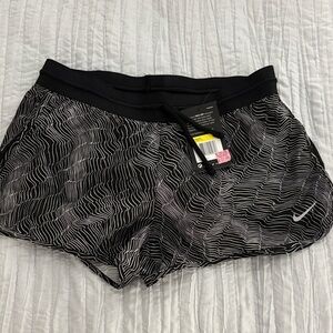 Nike Women's Black and White Athletic Shorts